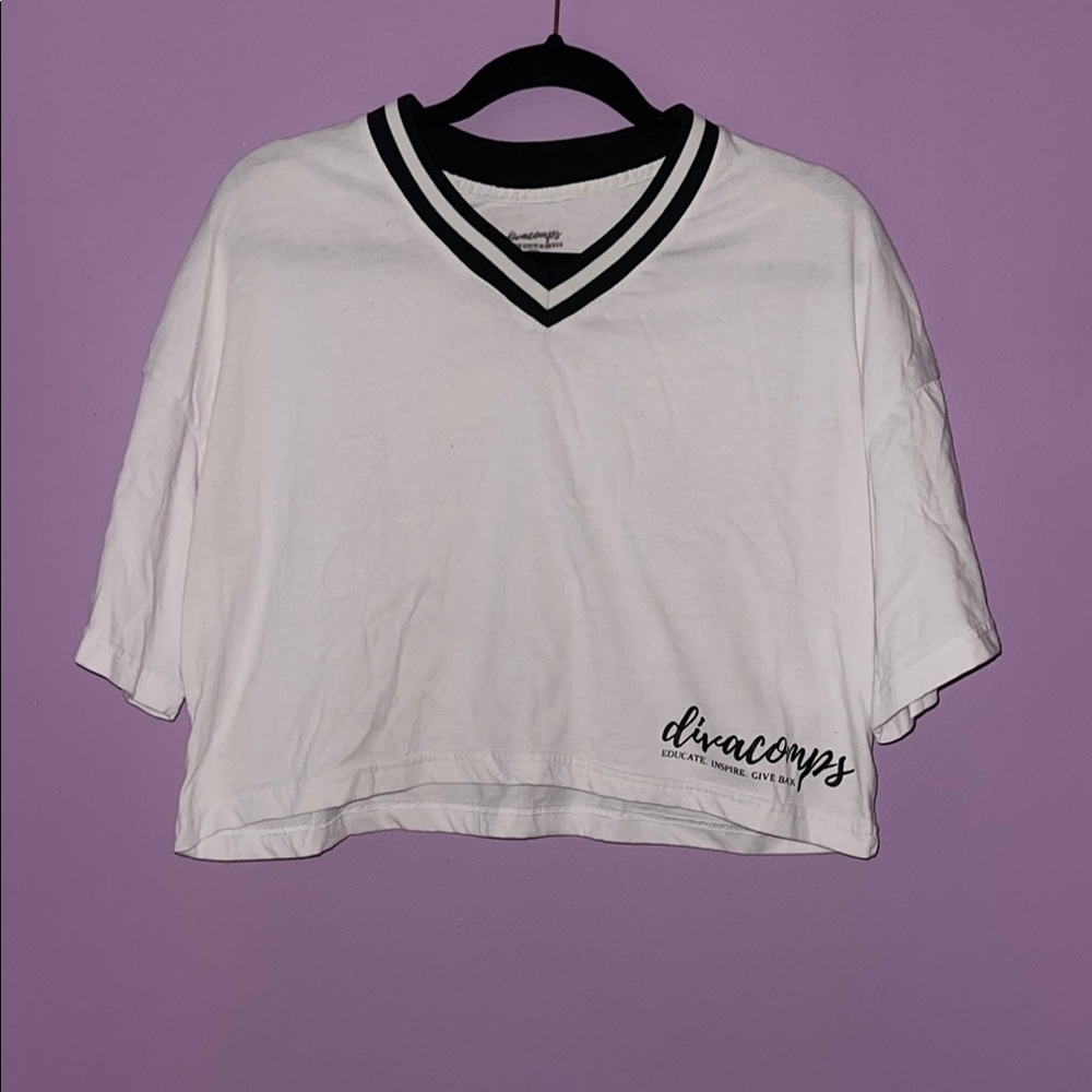 White V-Neck Women's Top